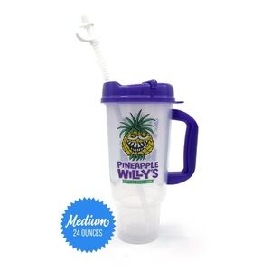 2 Pineapple Willy's I love this beach daiquiri travel cups with reusable straws
